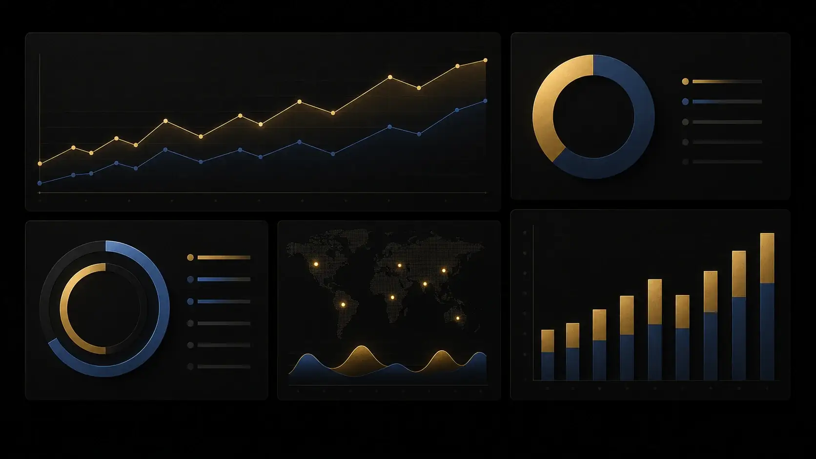 Panel visual de métricas SEO y rendimiento